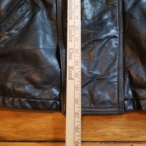 Vintage AM2 Andrew Marc chunky black leather jacket size small Excellent thick - Picture 9 of 16